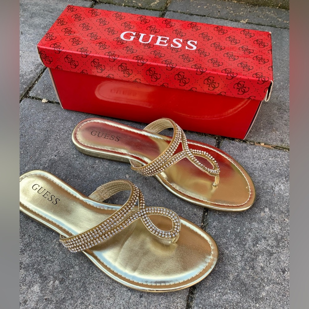 Guess Gold Sandals Women’s Size 9